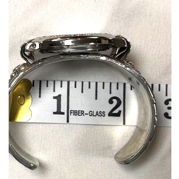 NAVAJO Sterling Silver Watch Bracelet Marked Native by Daniel Wood Heavy - Picture 10 of 12